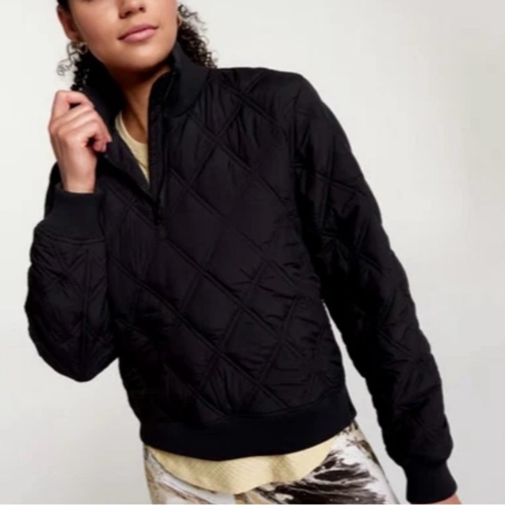 CALIA by Carrie Underwood Half Zip Quilted Pullover Black Size Large